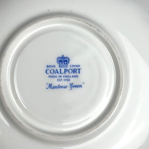 Vintage Coalport "MONTROSE Green" Tea Cup with Saucer Porcelain England - Picture 11 of 14